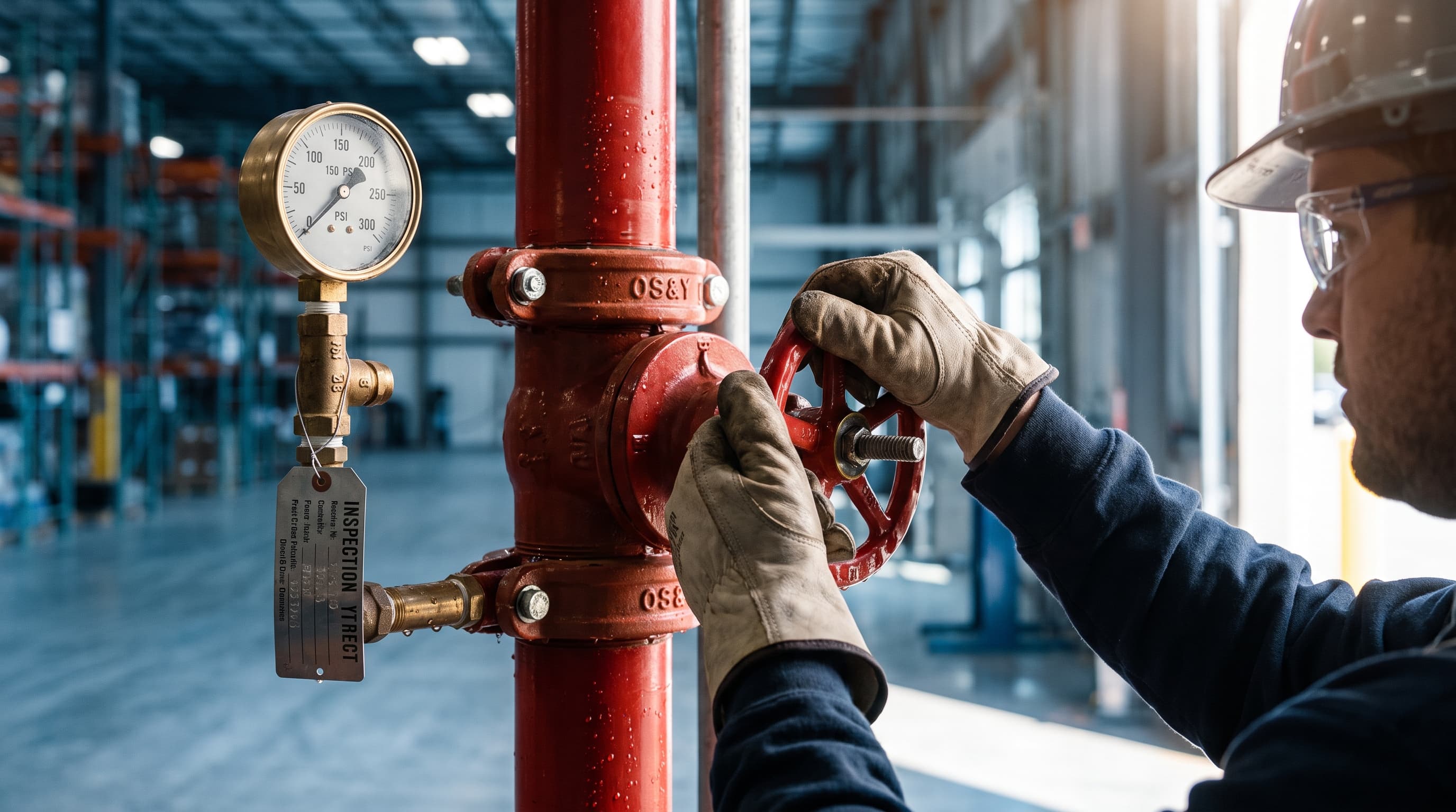 Technician testing a control valve